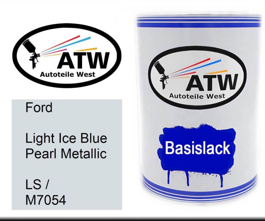 Ford, Light Ice Blue Pearl Metallic, LS / M7054: 500ml Lackdose, von ATW Autoteile West.